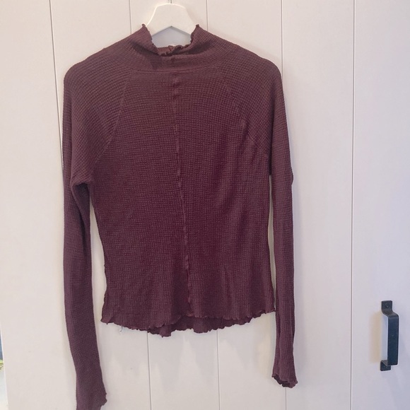 Free People Burgundy Thermal Shirt - Picture 2 of 5